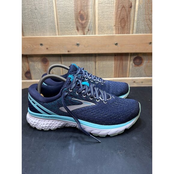 Brooks Ghost 11 Womens Running Shoes Size 7 Blue/Teal Mesh Upper Fair Condition - Picture 1 of 9